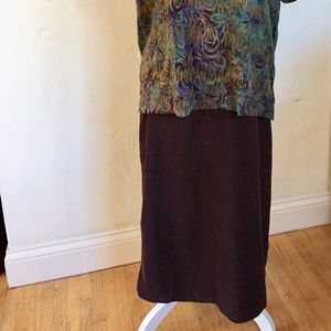 Straight Purple Corduroy Skirt